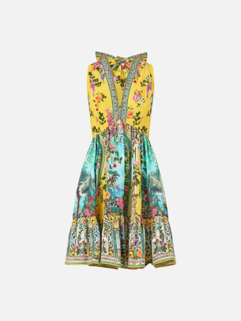 RUFFLE HEM HALTER SHORT DRESS