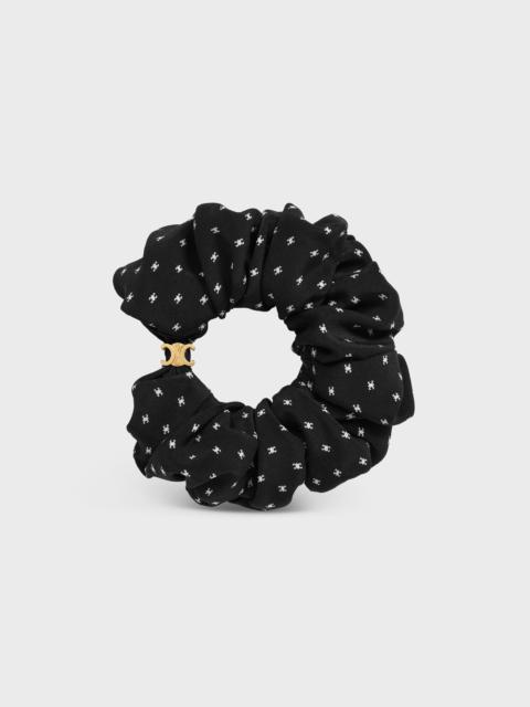 Celine Micro Triomphe Scrunchy in Silk and Brass with Gold Finish