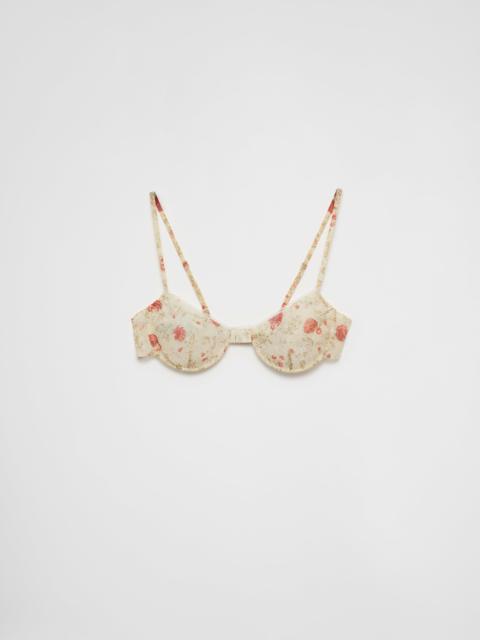 Printed nylonette bra