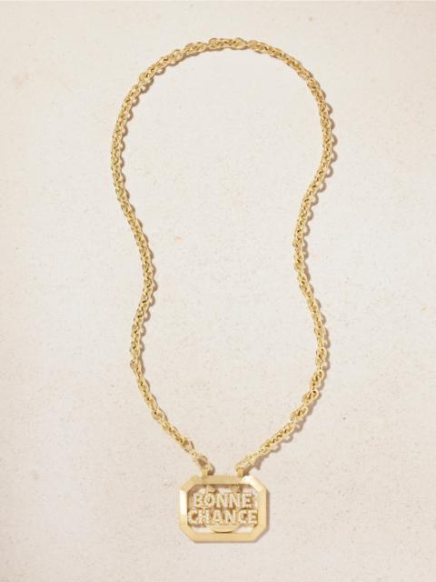 Bonne Chance Scapular 18-karat Gold Diamond Necklace
