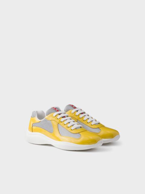Patent leather and technical fabric Prada America's Cup sneakers