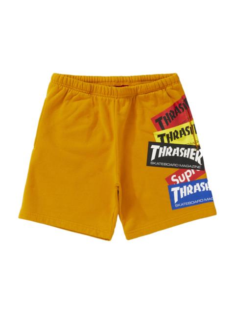 Supreme Thrasher Multi Logo Sweatshort Gold