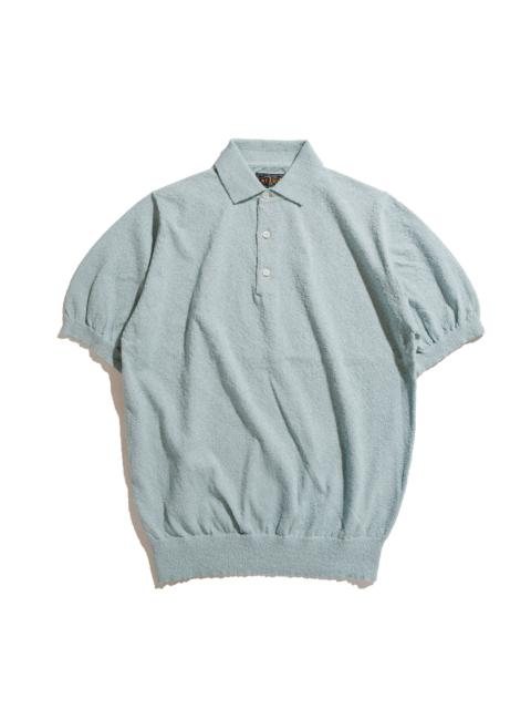 Knit Polo Boucle Sax