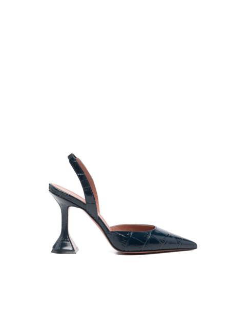 Holli crocodile effect slingback pumps