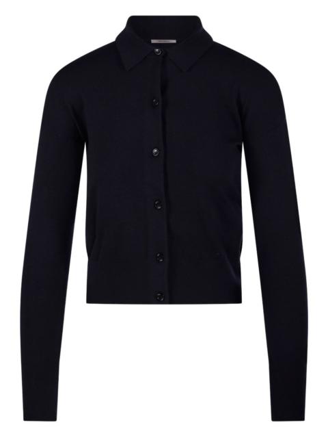 buttoned collared cardigan