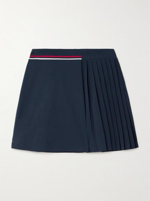 Vroni Pleated Striped Stretch-jersey Golf Skirt