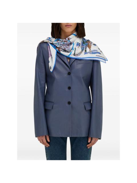 animal-print silk scarf