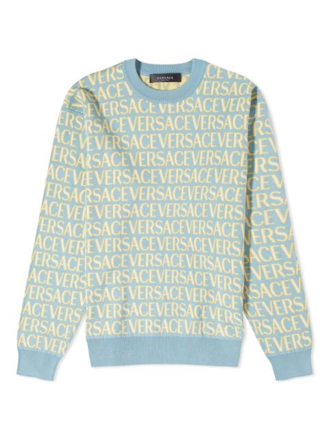 Versace All Over Logo Crew Knit