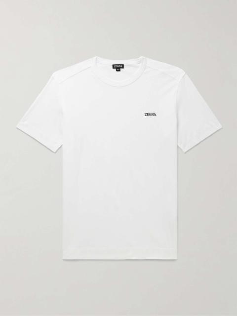 Slim-Fit Logo-Embroidered Cotton-Jersey T-Shirt