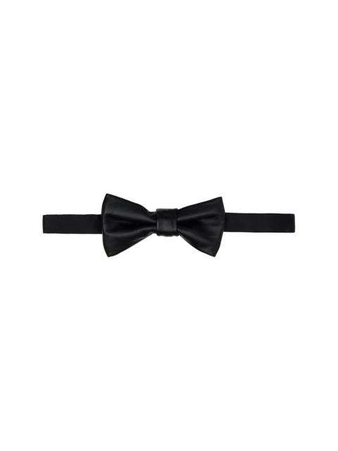 Black Leather Bow Tie