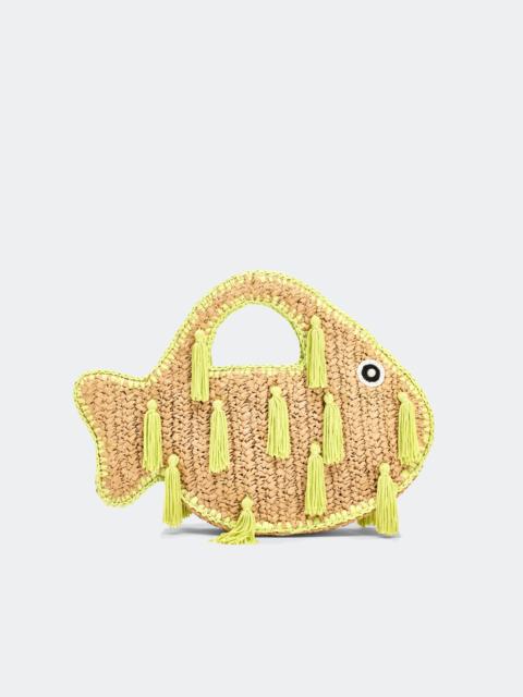 Tassel Fish Bag in Natural/Lime