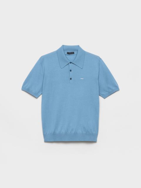 Superfine wool polo shirt