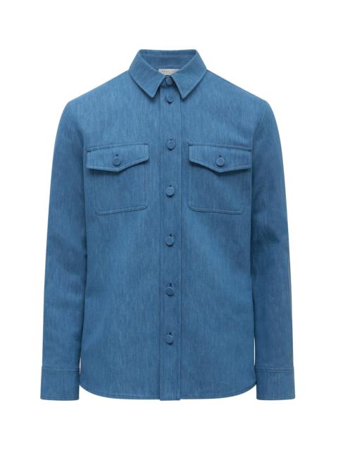 Everly Overshirt in Light Blue Recycled Cotton Linen Denim