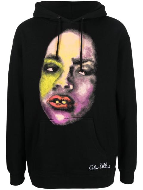 graphic-print drawstring hoodie