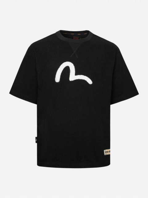 Seagull and Vintage Image Print Relax Fit T-Shirt