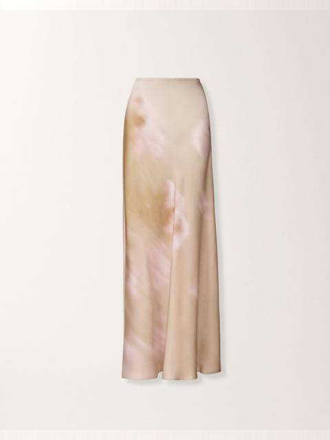 Printed silk twill skirt