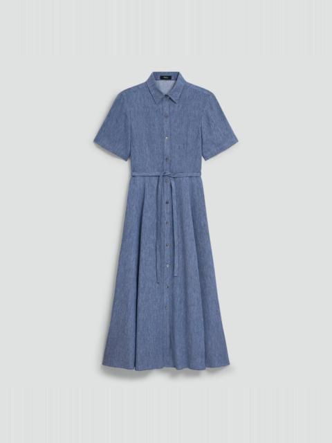 Belted Shirt Dress in Fluid Linen