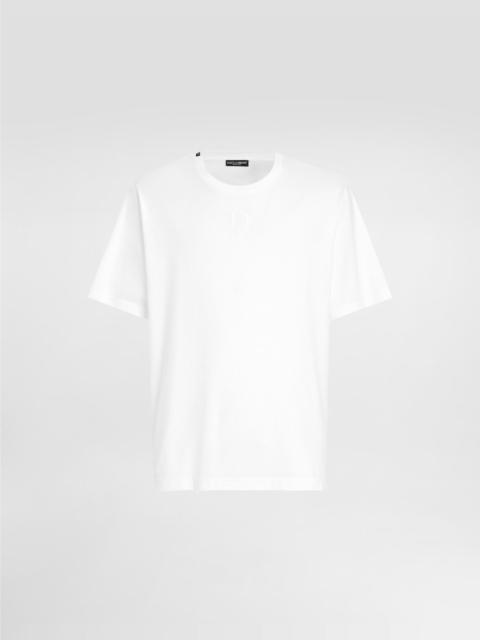 Cotton T-shirt with logo embroidery
