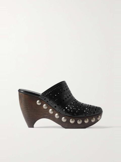 Le Sabot 125 studded leather platform clogs