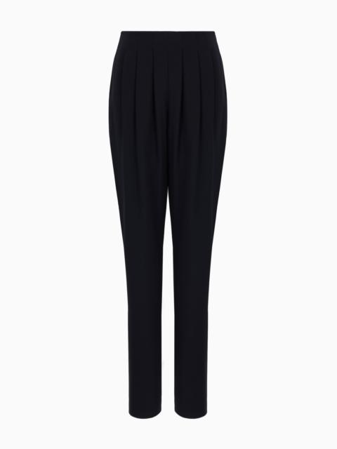 Darted, high-waisted trousers in techno cady