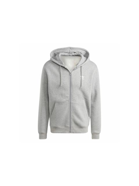 adidas Trefoil Essentials Full-Zip Hoodie Medium Grey Heather