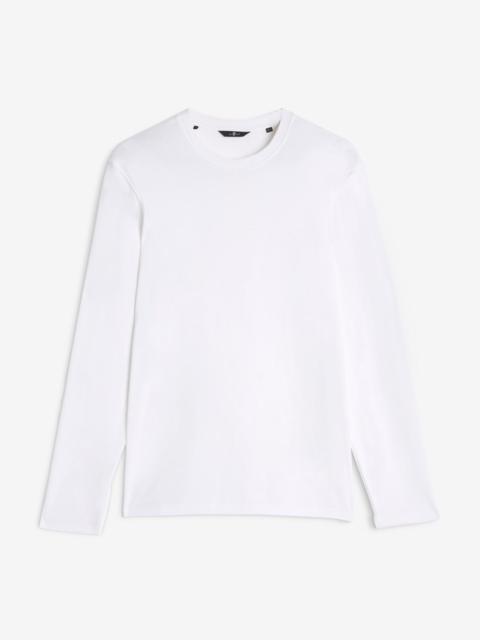 Lyocell Crewneck Long Sleeve Tee in White