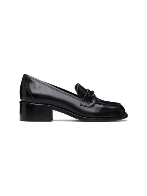 Black Spazzolato Leather Loafers