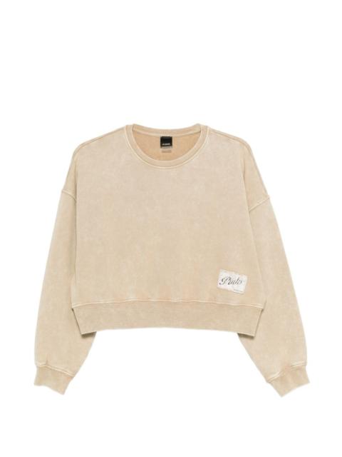 cropped label sweatshirt