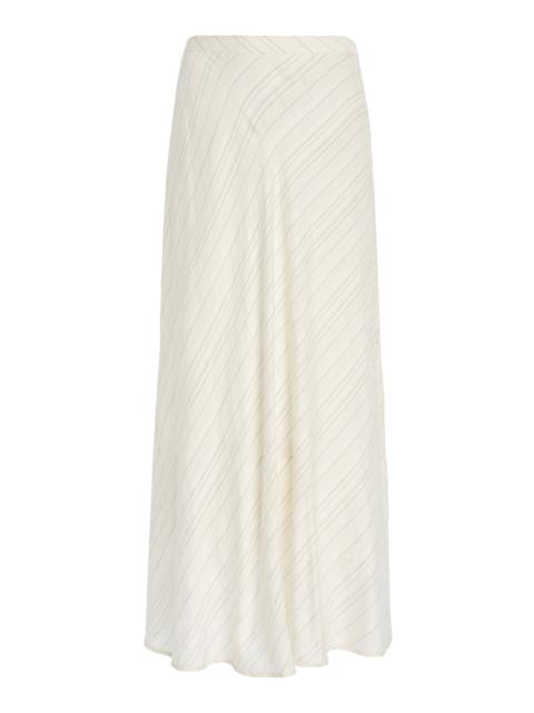 Kaia Skirt in Woven Stripe Flou ivory