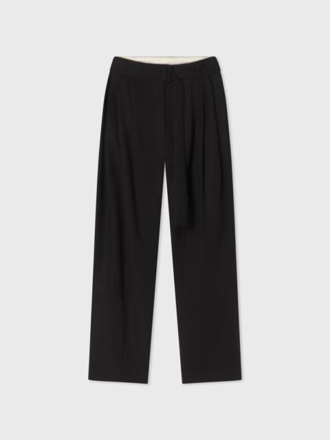 Belted Pleated Pant in Cotton