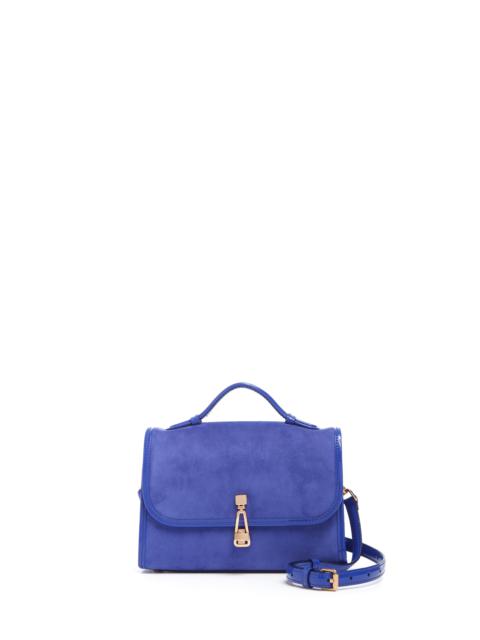 Small Leonora Flap Bag in Cobalt Suede