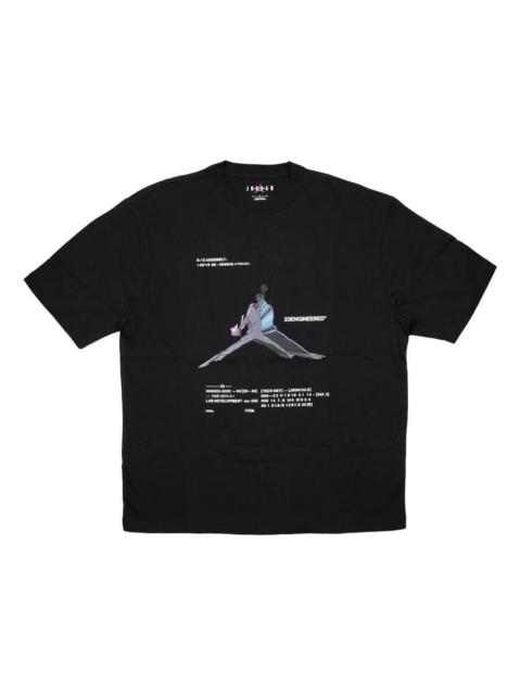 Air Jordan 23 Engineered Casual Breathable Large Logo Printing Round Neck Short Sleeve Black DO8895-