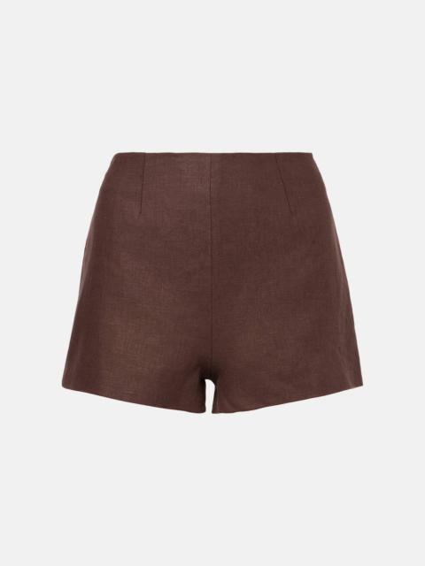 Lila linen shorts