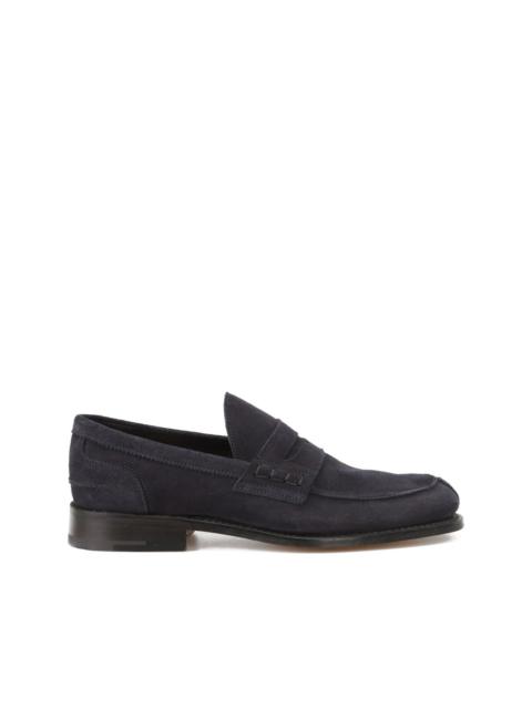 penny-slot suede loafers