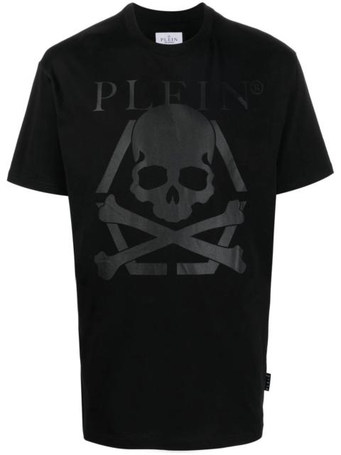 Skull print logo T-shirt