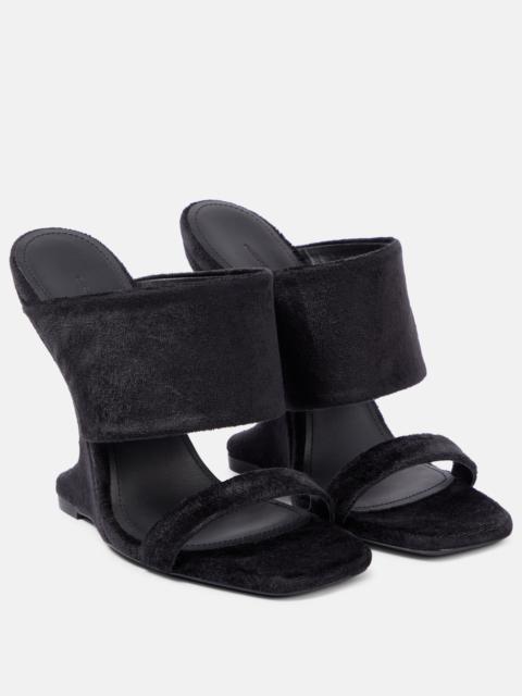 Cantilever suede mules