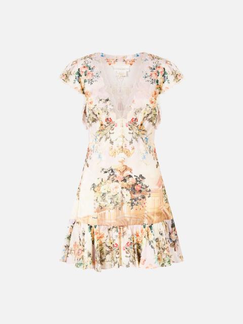 RUFFLE SLEEVE SHORT DRESS