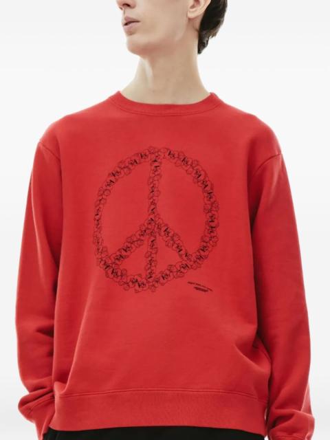 peace-sign motif sweatshirt