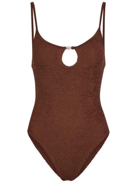 Hunza G Mia Beaded Crinkle Swimsuit