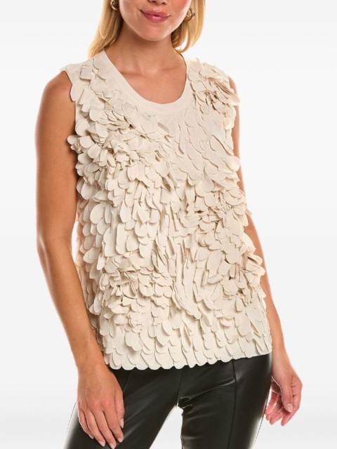 petal effect sleeveless top