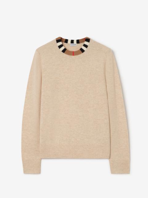 Icon Stripe Trim Wool Cashmere Sweater