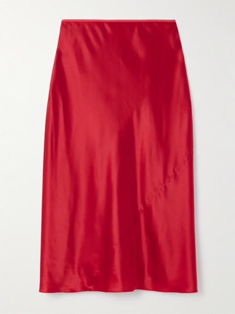 Stretch-silk Satin Midi Skirt
