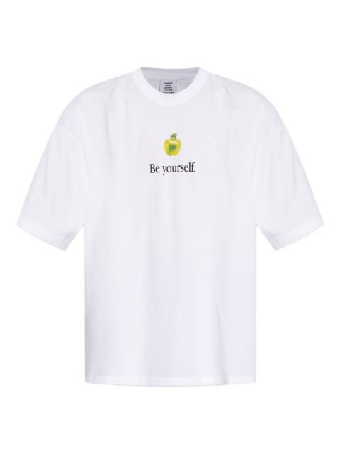 apple-print T-shirt
