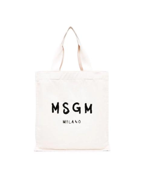 logo-print tote bag