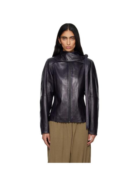 Purple Plomy Leather Jacket