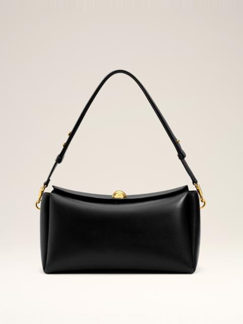 BLACK SMOOTH LEATHER CARROUSEL MEDIUM BAG
