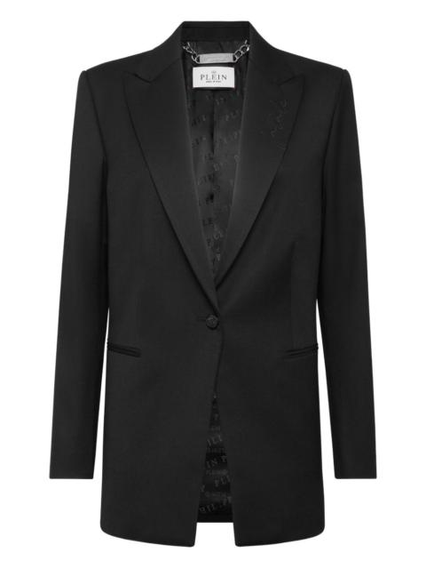embroidered single-breasted blazer