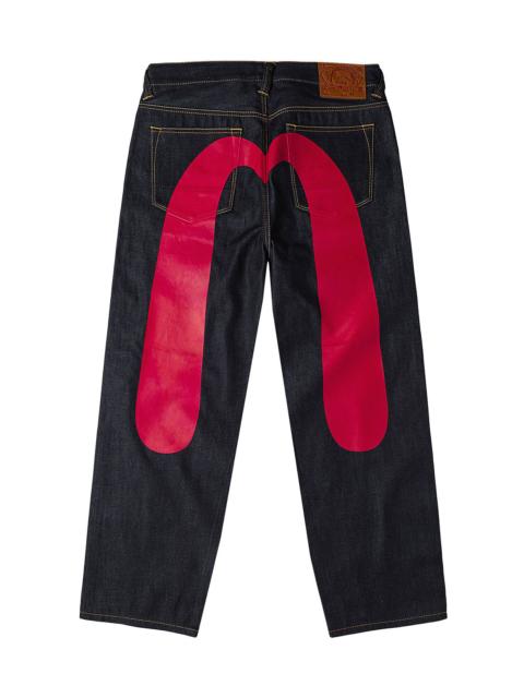 Red Daicock Print Loose Fit Jeans #2038