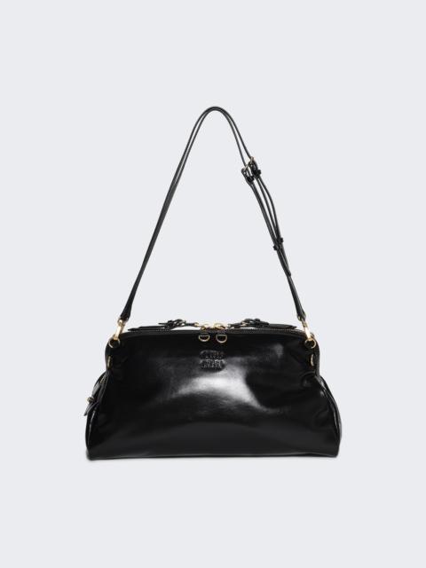 Glossy Soft Pouch Bag Black
