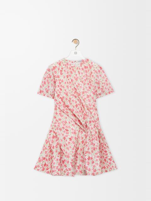 Twisted dress in silk blend taffeta